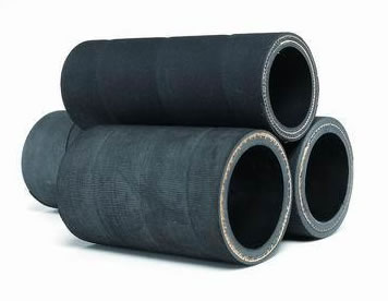 Four sections of ship building sandblast hoses.